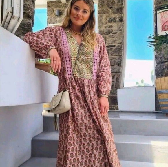 Brand New Zara Crochet Trim Printed Midi dress - Picture 11 of 13